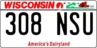 WI license plate 308NSU