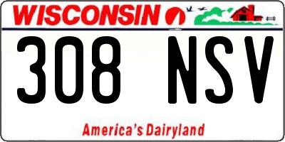 WI license plate 308NSV