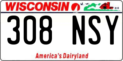 WI license plate 308NSY