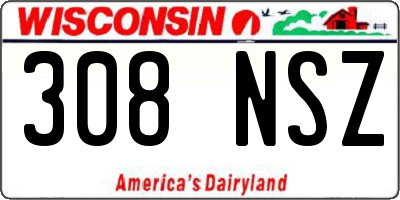 WI license plate 308NSZ