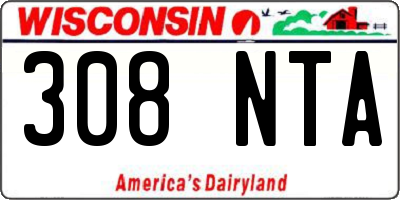 WI license plate 308NTA