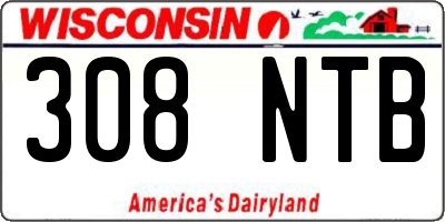 WI license plate 308NTB