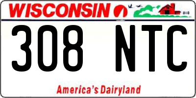 WI license plate 308NTC