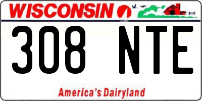 WI license plate 308NTE