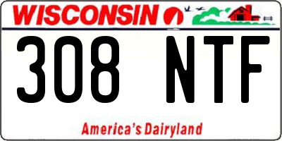 WI license plate 308NTF