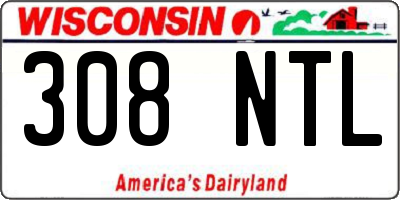 WI license plate 308NTL