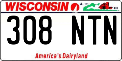 WI license plate 308NTN