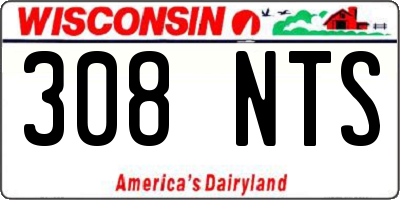 WI license plate 308NTS