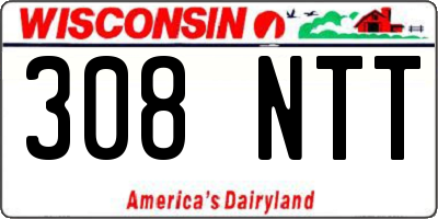 WI license plate 308NTT