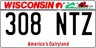 WI license plate 308NTZ