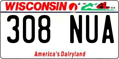 WI license plate 308NUA