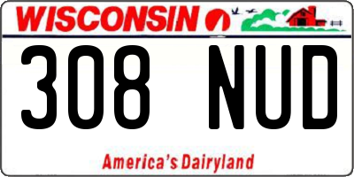 WI license plate 308NUD