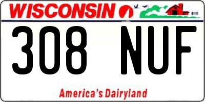 WI license plate 308NUF