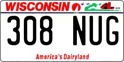 WI license plate 308NUG