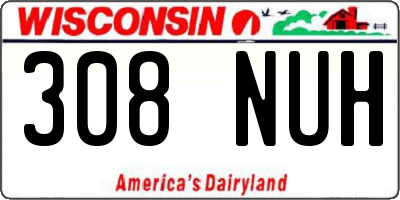 WI license plate 308NUH