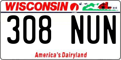 WI license plate 308NUN