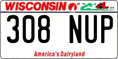 WI license plate 308NUP