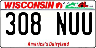 WI license plate 308NUU