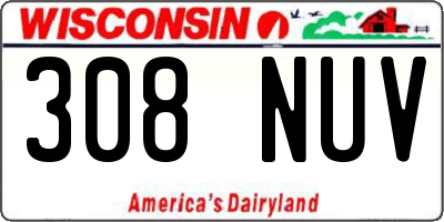 WI license plate 308NUV