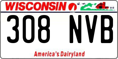 WI license plate 308NVB