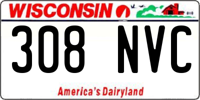 WI license plate 308NVC