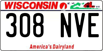 WI license plate 308NVE