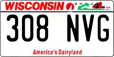 WI license plate 308NVG