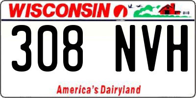 WI license plate 308NVH