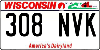 WI license plate 308NVK