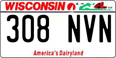 WI license plate 308NVN