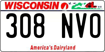 WI license plate 308NVO