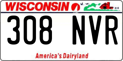 WI license plate 308NVR