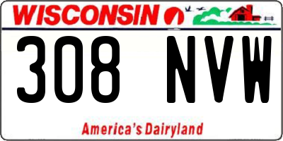 WI license plate 308NVW