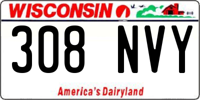 WI license plate 308NVY