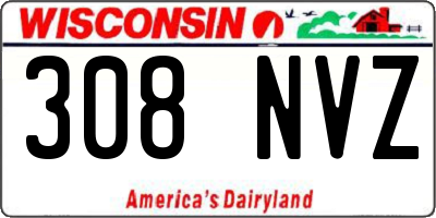 WI license plate 308NVZ