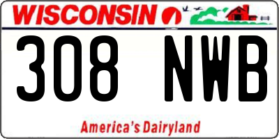 WI license plate 308NWB