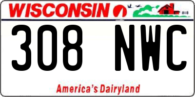 WI license plate 308NWC