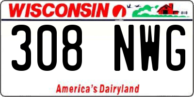 WI license plate 308NWG