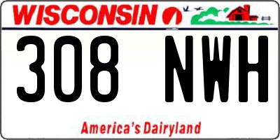 WI license plate 308NWH