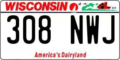 WI license plate 308NWJ