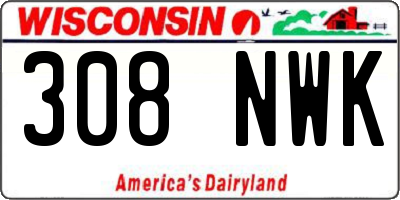 WI license plate 308NWK