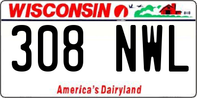 WI license plate 308NWL