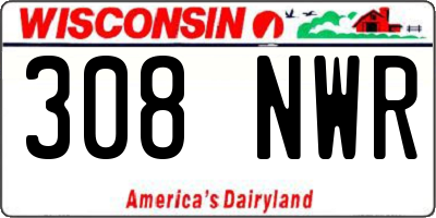 WI license plate 308NWR