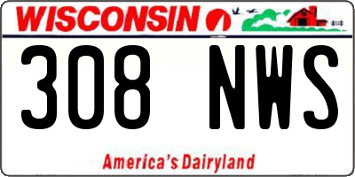 WI license plate 308NWS