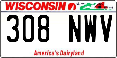 WI license plate 308NWV