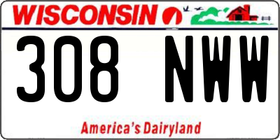 WI license plate 308NWW