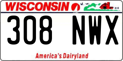 WI license plate 308NWX