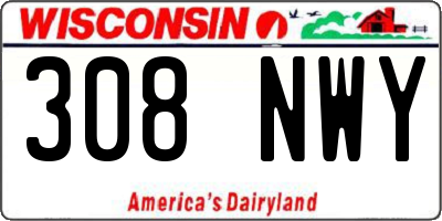 WI license plate 308NWY