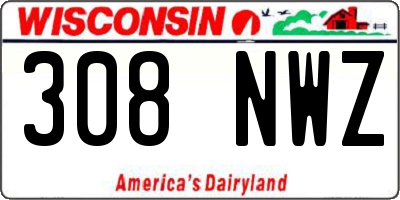 WI license plate 308NWZ