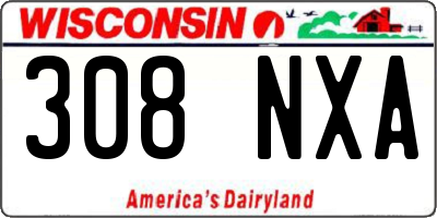 WI license plate 308NXA